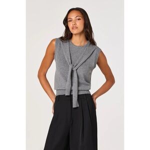 Astr Sleeveless Layered Scarf Sweater Tank